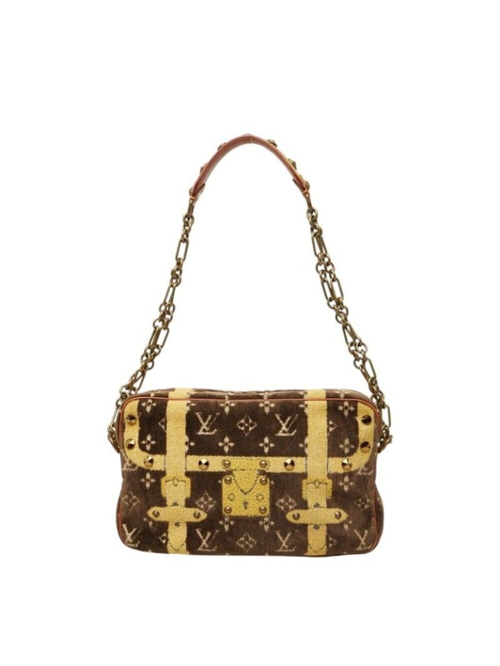 Louis Vuitton Monogram Trompeouille Pochette Accessoires Handbag Brown Velvet